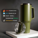 KAREIVIŠKOS spalvos termo gertuvė su daugkartiniu šiaudeliu