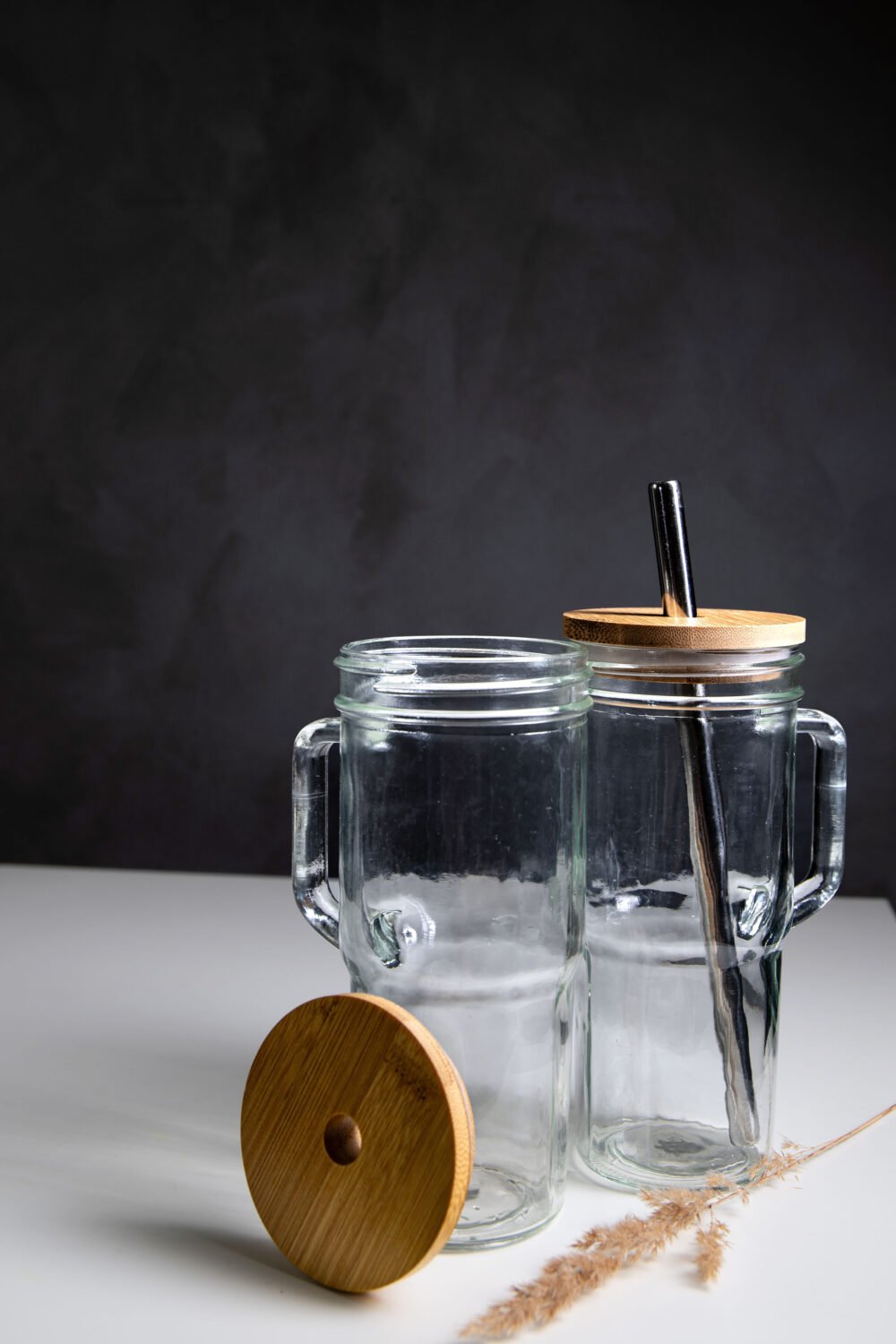 STIKLINIS puodelis/gertuvė su metaliniu šiaudeliu 700 ml - Image 3