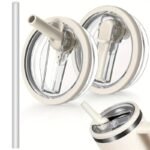 Dangtelis su atlenkiamu šiaudeliu BALTAS (1 vnt.)