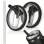 Dangtelis su atlenkiamu šiaudeliu JUODAS (1 vnt.)